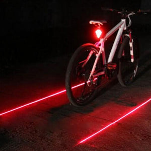 Bike Cycling Lights Waterproof 5 LED 2 Lasers 3 Modes Bike Taillight Safety Warning Light Bicycle Rear Bycicle Light Tail Lamp - Maxillovias