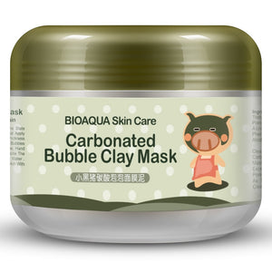 BIOAQUA Kawaii Black Pig Carbonated Bubble Clay Mask Winter Deep Cleaning Moisturizing Skin Care - Maxillovias