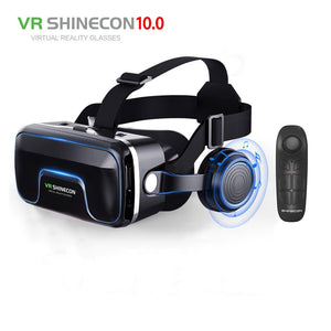 Hot!2018 Google Cardboard VR shinecon Pro Version VR Virtual Reality 3D Glasses +Smart Bluetooth Wireless Remote Control Gamepad - Maxillovias